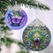 Peacock Christmas Ornament - Stained Glass Hanging Tree Decoration